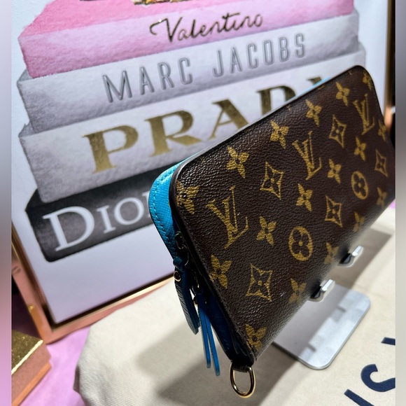Louis Vuitton Insolite long wallet 
in Monogram Brown and teal EUC - Picture 1 of 16